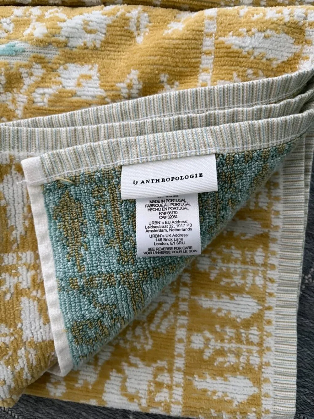 Anthropologie Tiya Velour 100% Cotton Bath & Hand Towels (2 sets)